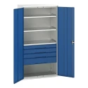 Bott 2 Door, 4 Drawer Sheet Steel Floor Standing Cupboard, Blue and Grey 2m Height 1.05m Width 550mm Depth 16926576.11