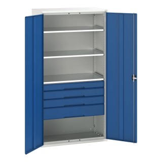 Bott 2 Door, 4 Drawer Sheet Steel Floor Standing Cupboard, Blue and Grey 2m Height 1.05m Width 550mm Depth 16926576.11