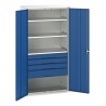 Bott 2 Door, 4 Drawer Sheet Steel Floor Standing Cupboard, Blue and Grey 2m Height 1.05m Width 550mm Depth 16926576.11