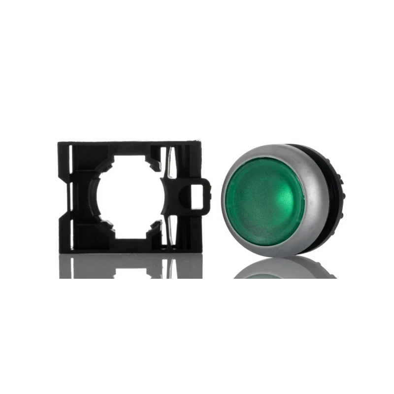 Eaton RMQ Titan M22 Series Green Maintained Push Button Head, 22 mm Cutout, IP69K 78635808 M22-DRL-G+M22-A