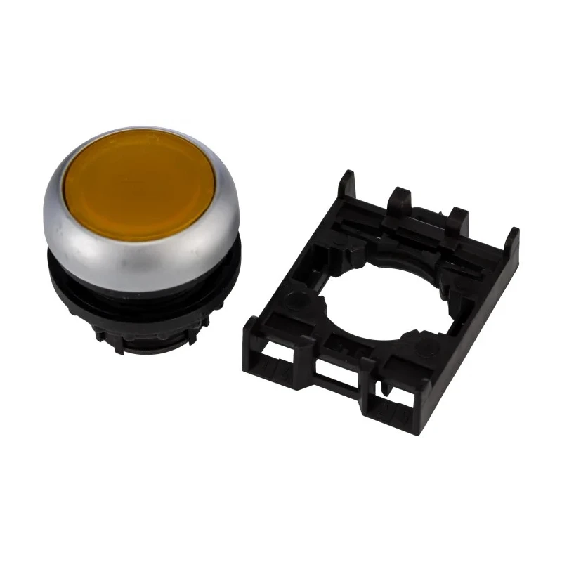Eaton RMQ Titan M22 Series Yellow Maintained Round Push Button Head 22mm Cutout IP69K 78635809 M22-DRL-Y+M22-A