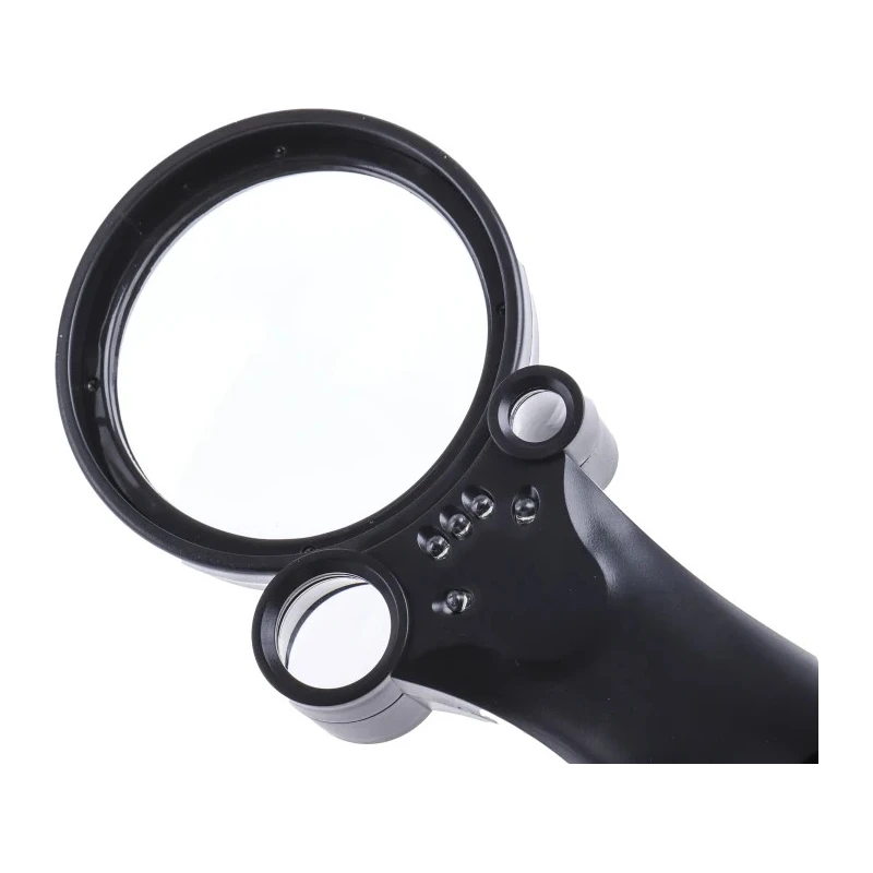RS PRO Illuminated Magnifier, 16x Magnification Handheld Magnifying Glass with Light AG10 Battery Operated 136-8095