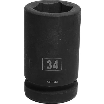 RS PRO 34 mm Deep Impact Socket 1 in Square Drive Chrome Molybdenum Steel Blackened Finish 137-0941