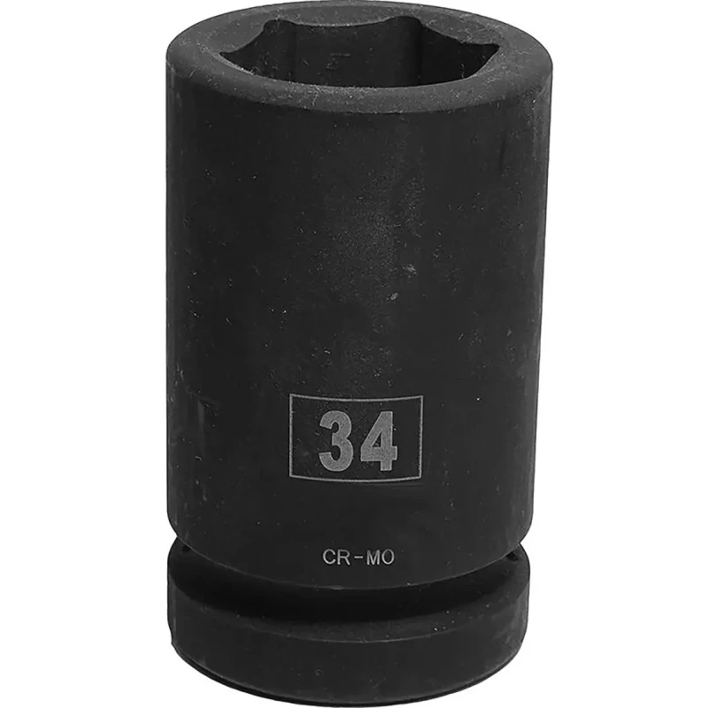 RS PRO 34 mm Deep Impact Socket 1 in Square Drive Chrome Molybdenum Steel Blackened Finish 137-0941