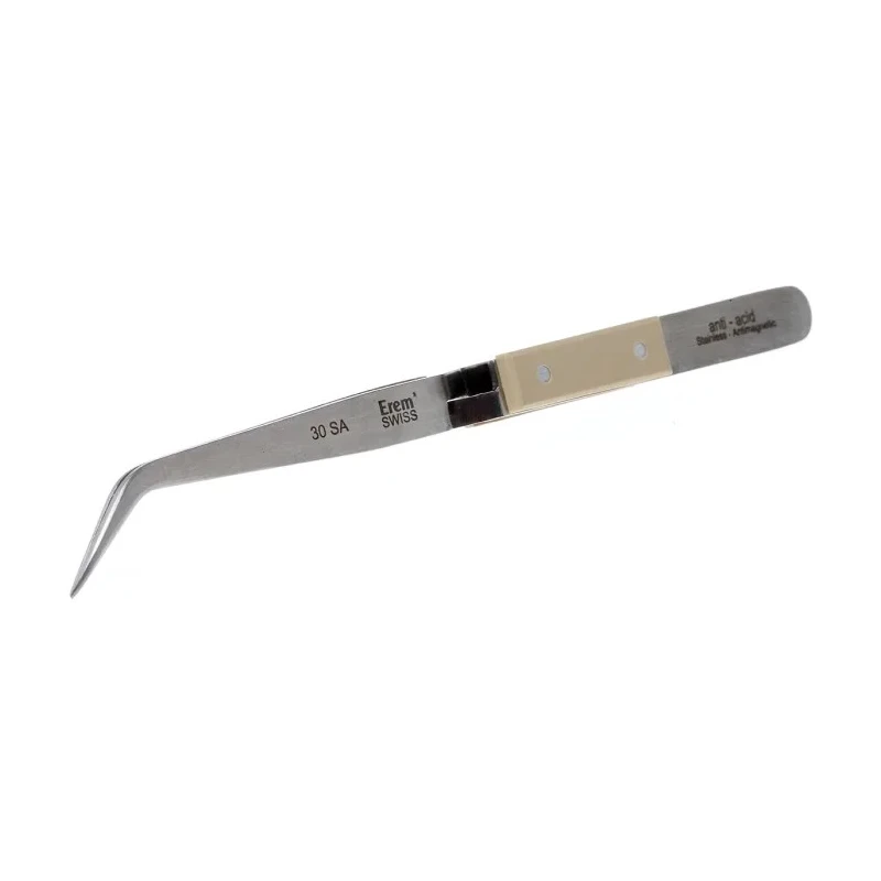 Weller Erem 150mm Stainless Steel Pointed, Curved, Bent Tweezer 30 SA