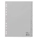 Durable Grey A4 File Divider 20 Tabs A-Z Preprinted Polypropylene 297 x 215/230 mm 6510-10