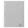 Durable Grey A4 File Divider 20 Tabs A-Z Preprinted Polypropylene 297 x 215/230 mm 6510-10