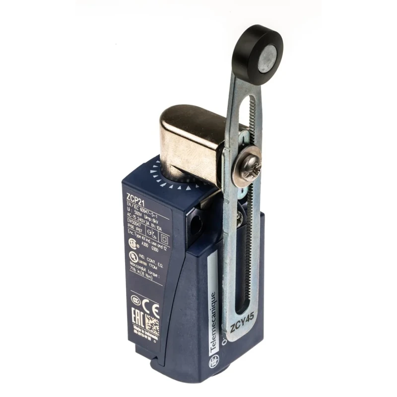 Telemecanique Sensors XCKP Series Roller Lever Limit Switch, 1 NO/1 NC, IP67, IP66, Plastic Housing, 240V AC, 3A XCKP2145P16