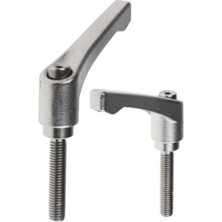 RS PRO Stainless Steel Clamping Lever M8 x 40 mm Thread, Silver Finish 144-3611