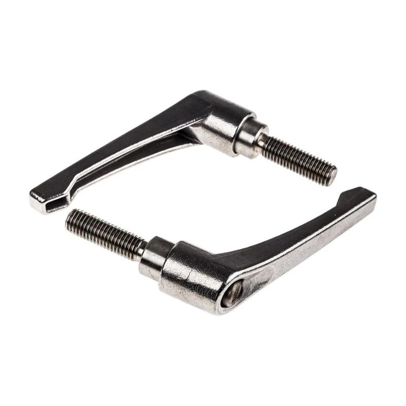 RS PRO Stainless Steel Clamping Lever M12 Thread x 40 mm Insert Length, Polished Handle, 92 mm Total Length 144-3620