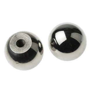RS PRO Silver 304 Stainless Steel Ball Clamping Knob M8 Threaded Hole 32 mm Diameter 15 mm Thread Length 144-3633