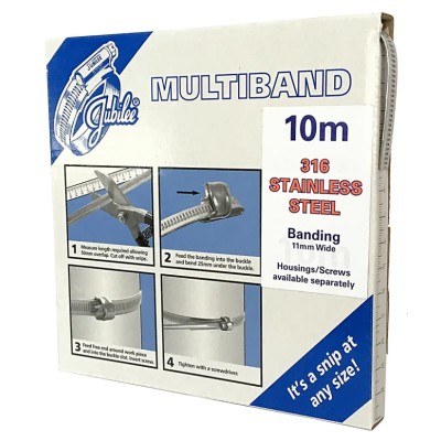 Jubilee Stainless Steel Hex Screw Banding Kit 11mm Width, 40mm - 1m Inside Diameter MB1901