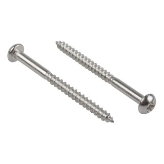 RS PRO Pozidriv Round Stainless Steel Wood Screw Metric Thread 50 mm Length 144-3518