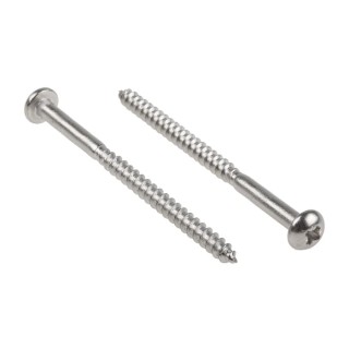 RS PRO Pozidriv Round Stainless Steel Wood Screw Metric Thread 75 mm Length 144-3523