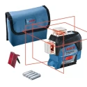 Bosch 650 nm Red Line Laser Level with 3 Lasers, 360° Beam Coverage, IP54 Waterproof, Self-Levelling, 30 m Range 0601063R00