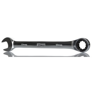 RS PRO Combination Ratchet Spanner Chrome Vanadium Steel, Chrome Finish, 13 mm Size, 178 mm Overall Length 144-7961