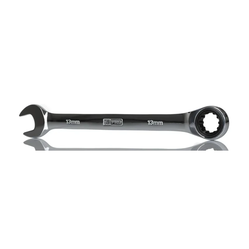 RS PRO Combination Ratchet Spanner Chrome Vanadium Steel, Chrome Finish, 13 mm Size, 178 mm Overall Length 144-7961