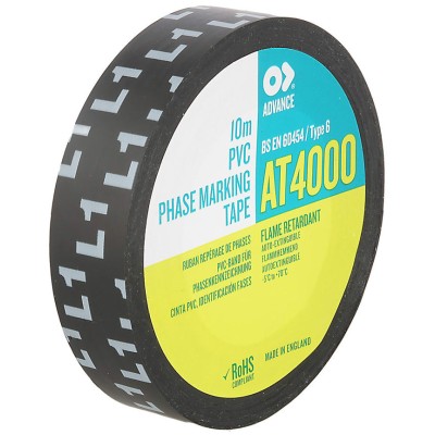 Advance Tapes Black Polyvinyl Chloride Electrical Tape 15mm Width 10m Length AT4000