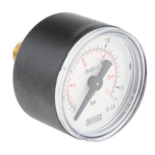 WIKA 040 mm Type R Pressure Gauge 1.6 bar, Back Entry, Plastic Case 7833462