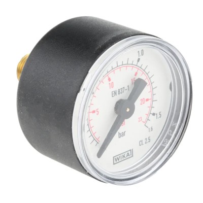 WIKA 040 mm Type R Pressure Gauge 1.6 bar, Back Entry, Plastic Case 7833462