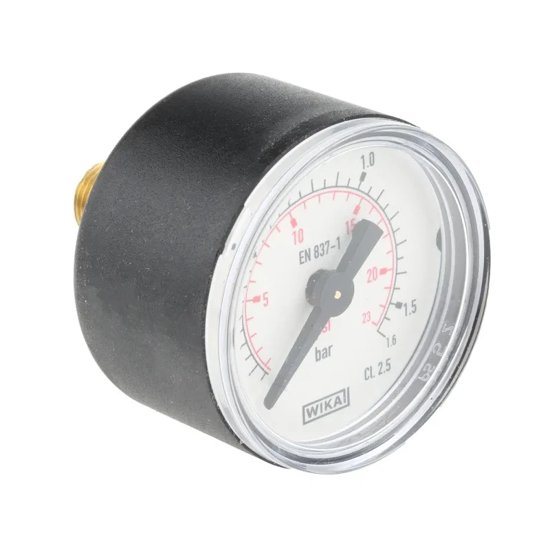 WIKA 040 mm Type R Pressure Gauge 1.6 bar, Back Entry, Plastic Case 7833462