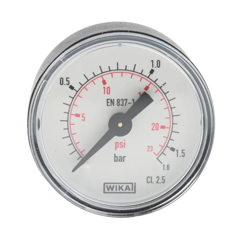 WIKA 040 mm Type R Pressure Gauge 1.6 bar, Back Entry, Plastic Case 7833462