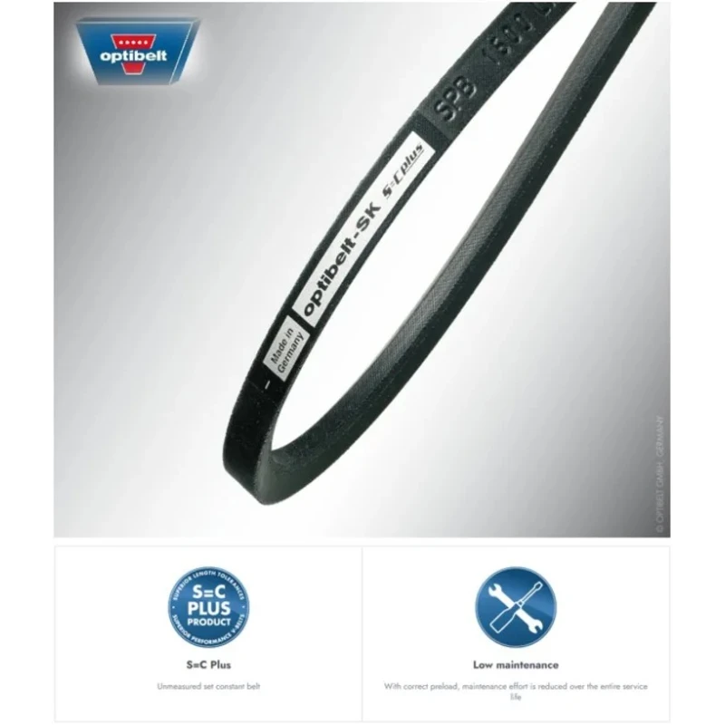 OPTIBELT Wedge Belt SK Series Rubber Cord Material Rubber Belt Section 22mm Width 2680mm Outside Length 2567mm SPC 2650