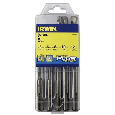 Irwin 5-Piece SDS Masonry Drill Bit Set, 5 mm Min, 12 mm Max, Tungsten Carbide 10502089