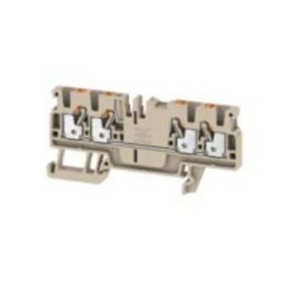 Weidmüller A Series DIN Rail Terminal Block Beige, 2.5mm² Cable CSA, 1-Level, Push-in Termination, 24A Current 1521690000