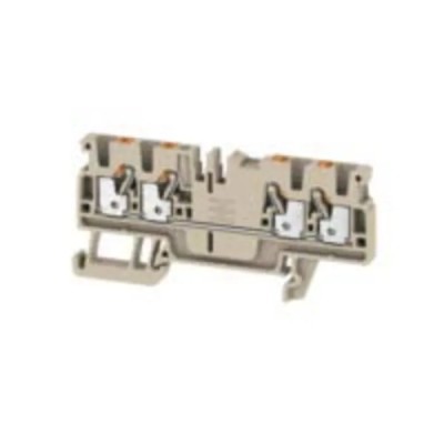 Weidmüller A Series DIN Rail Terminal Block Beige, 2.5mm² Cable CSA, 1-Level, Push-in Termination, 24A Current 1521690000