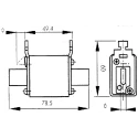 Mersen NH Fuse 80A 690V AC High Rupture Capacity NH00 Model NH00 Z320159