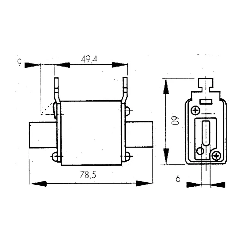 Mersen 125A NH Fuse NH00 690V AC Full Range Fast Acting Ultra Fast Acting NH000UD Series NH00 