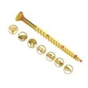 UNIFIX VORTEX Pozidriv Double Countersunk Steel Wood Screw, Yellow Waxed Zinc, 5 mm Thread 90 mm Length ZZV60240CE