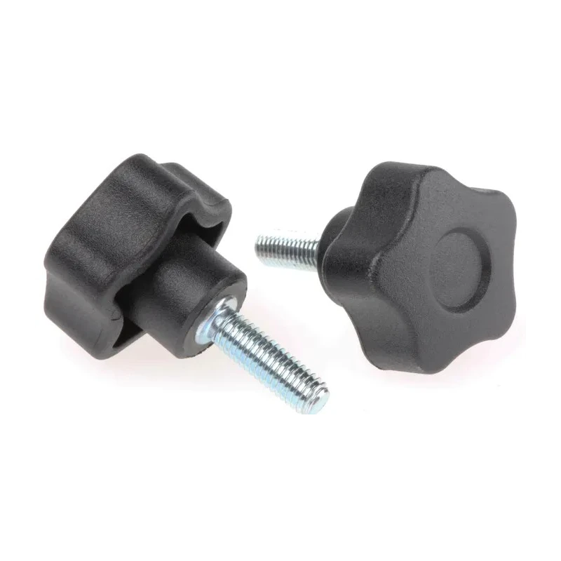 Elesa Black Technopolymer Multiple Lobes Clamping Knob Threaded Stud, 25 mm Diameter, 16 mm Thread Length 69822