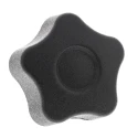 Elesa Black Technopolymer Multiple Lobes Clamping Knob M4 Threaded Hole 25 mm Diameter 69811
