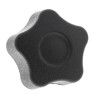 Elesa Black Technopolymer Multiple Lobes Clamping Knob M4 Threaded Hole 25 mm Diameter 69811