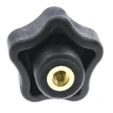 Elesa Black Technopolymer Multiple Lobes Clamping Knob M4 Threaded Hole 25 mm Diameter 69811