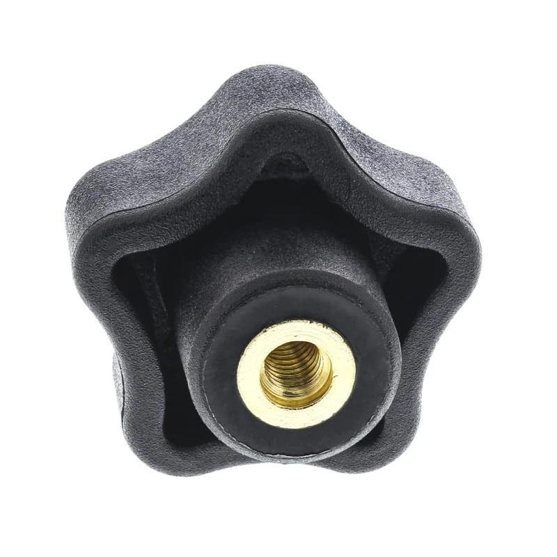 Elesa Black Technopolymer Multiple Lobes Clamping Knob M4 Threaded Hole 25 mm Diameter 69811