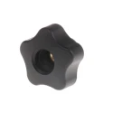 Elesa Black Polypropylene Multiple Lobes Clamping Knob M6 Threaded Through Hole 32 mm Diameter 69848