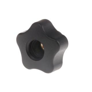 Elesa Black Polypropylene Multiple Lobes Clamping Knob M6 Threaded Through Hole 32 mm Diameter 69848