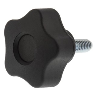 Elesa Black Technopolymer Multiple Lobes Clamping Knob Threaded Stud 32 mm Diameter 16 mm Thread Length 69851