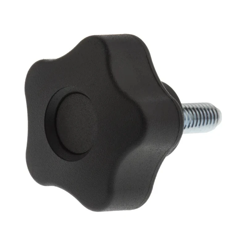 Elesa Black Technopolymer Multiple Lobes Clamping Knob Threaded Stud 32 mm Diameter 16 mm Thread Length 69851