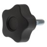 Elesa Black Technopolymer Multiple Lobes Clamping Knob Threaded Stud 32 mm Diameter 16 mm Thread Length 69851