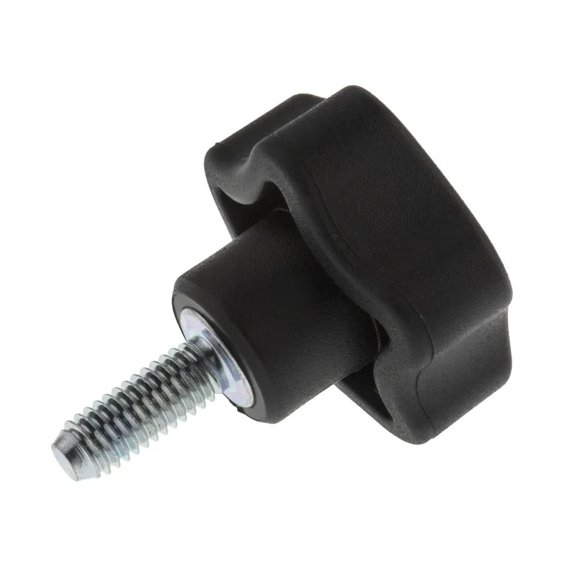 Elesa Black Technopolymer Multiple Lobes Clamping Knob Threaded Stud 32 mm Diameter 16 mm Thread Length 69851