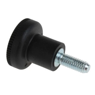RS PRO Black Knurled Clamping Knob M6 Threaded Stud 25 mm Diameter 16 mm Thread Length 448-8892