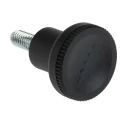 RS PRO Black Knurled Clamping Knob M6 Threaded Stud 25 mm Diameter 16 mm Thread Length 448-8892