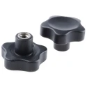 Elesa Black Polyamide Multiple Lobes Clamping Knob M10 Threaded Hole 166476
