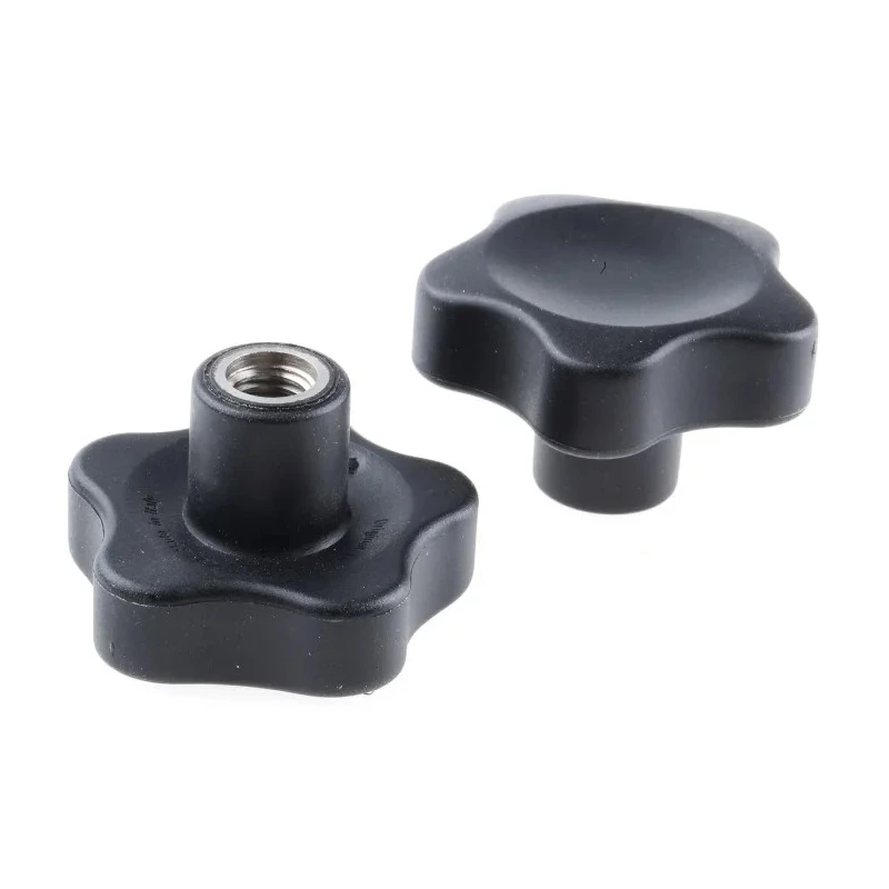 Elesa Black Polyamide Multiple Lobes Clamping Knob M10 Threaded Hole 166476