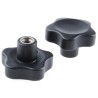 Elesa Black Polyamide Multiple Lobes Clamping Knob M10 Threaded Hole 166476