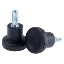 RS PRO Black Knurled Clamping Knob M8 Threaded Stud 31 mm Diameter Polymer Thermoplastic Italy 448-8915